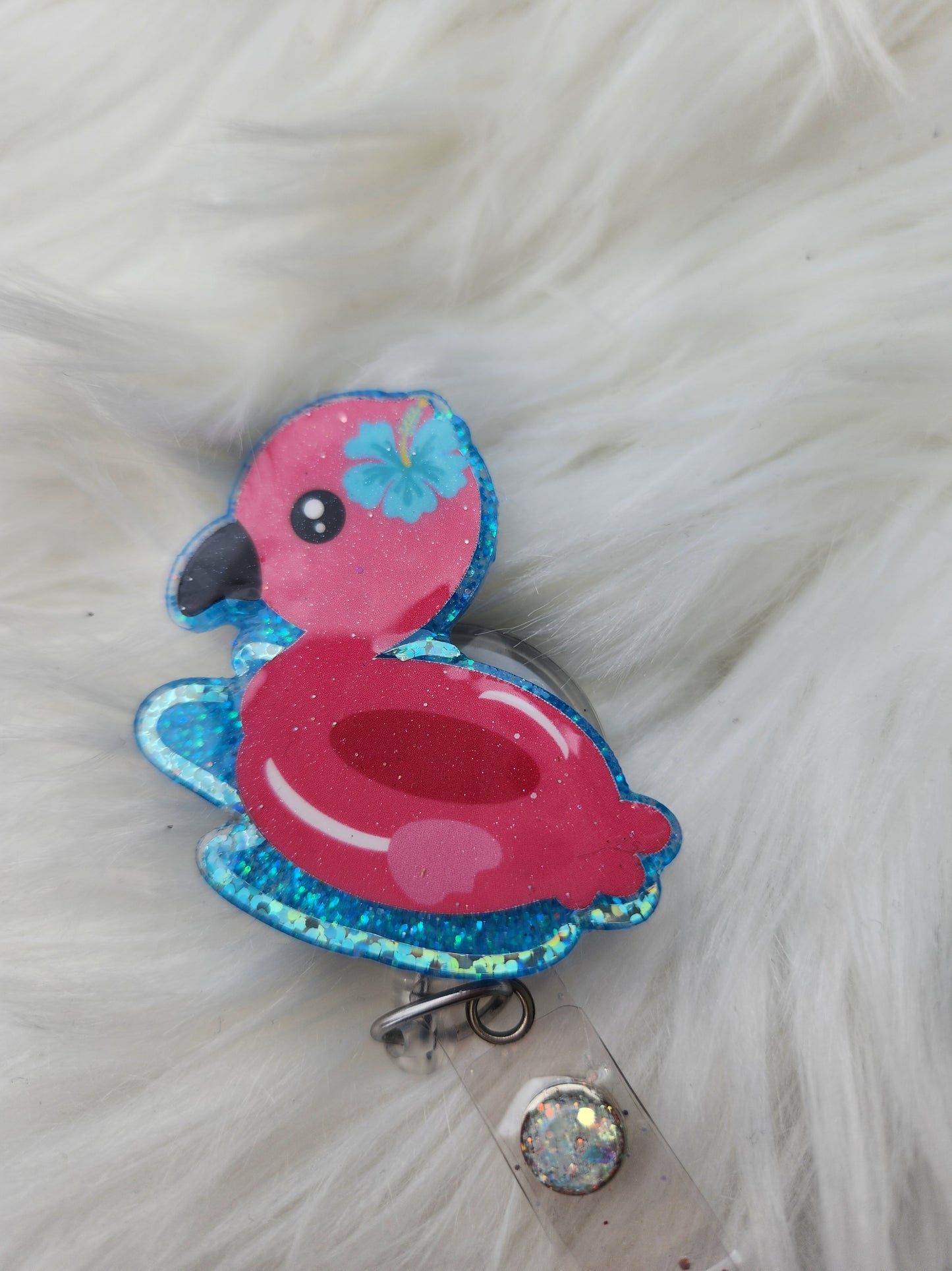 Flamingo Float Badge Reel