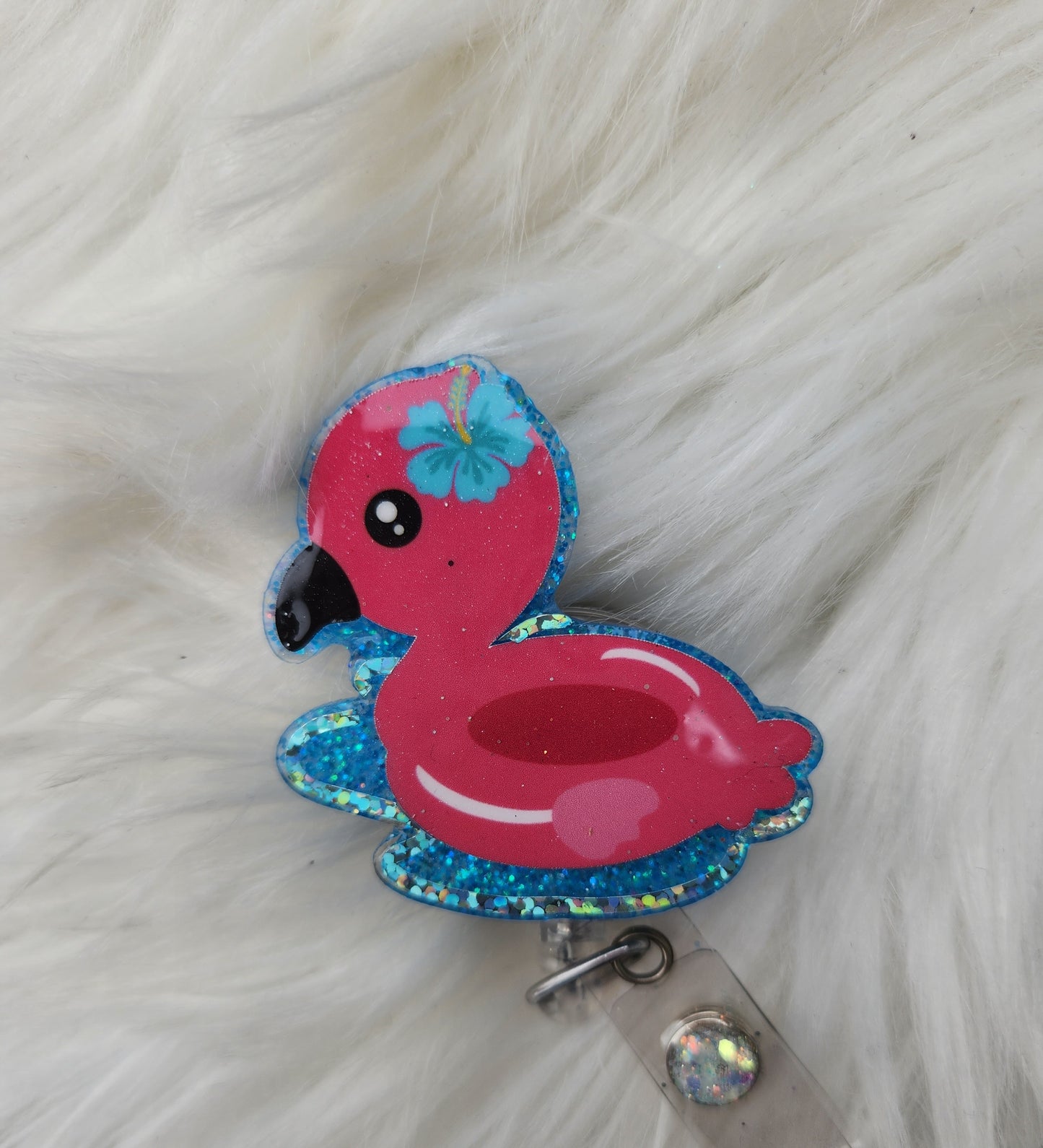 Flamingo Float Badge Reel