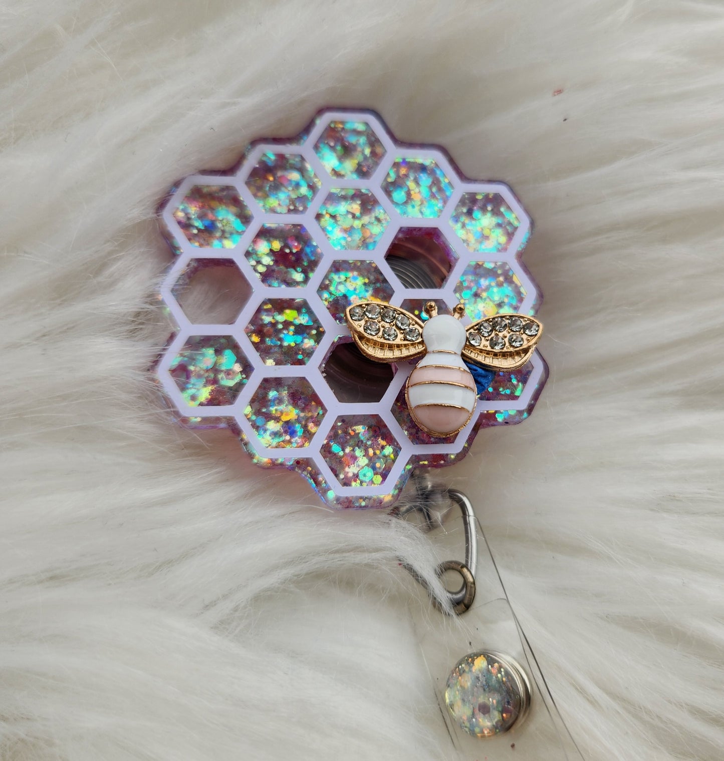 Honeycomb Badge Reel (pink)