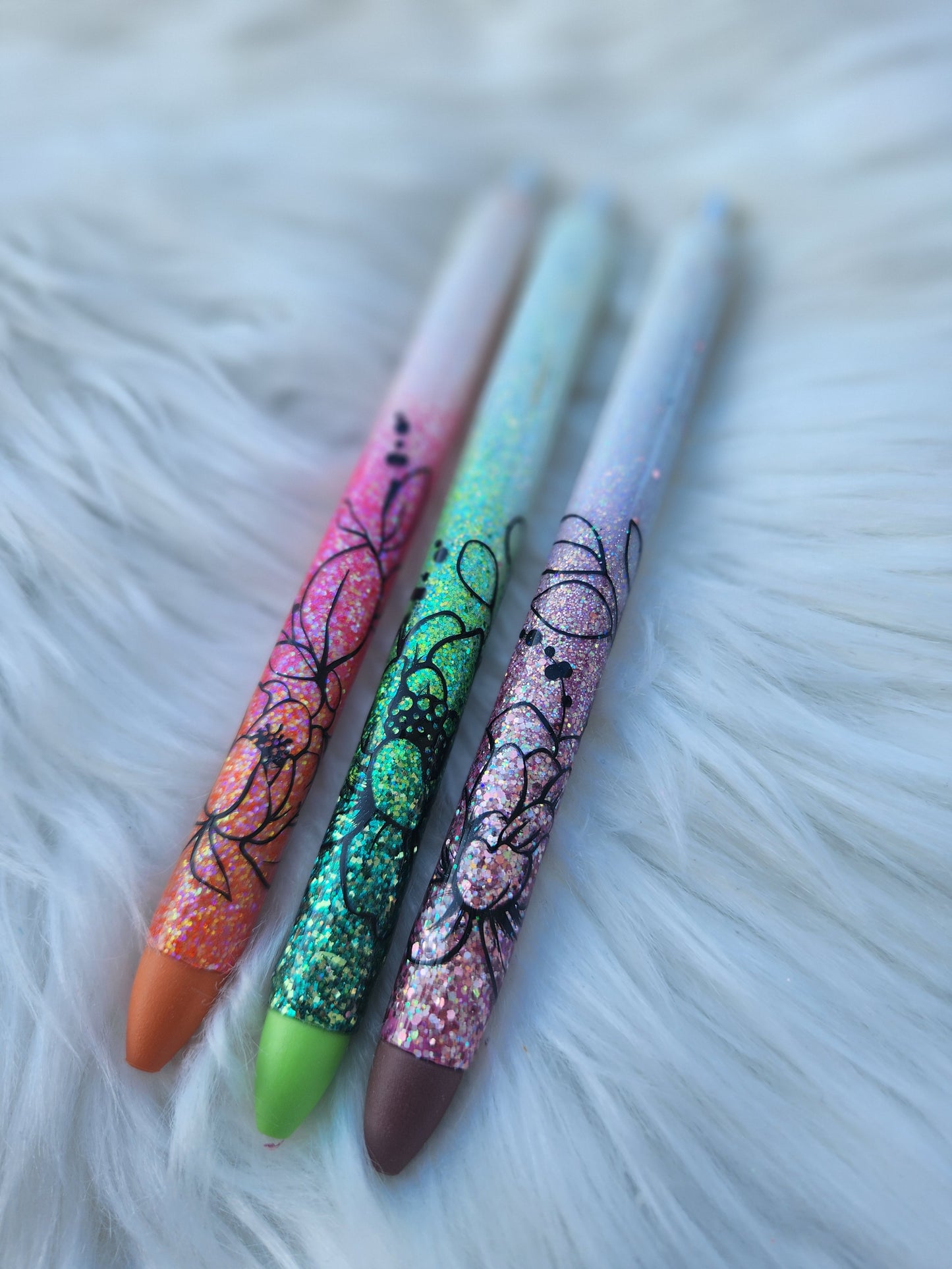 Floral Ombre Pen (Hot pink/Orange)