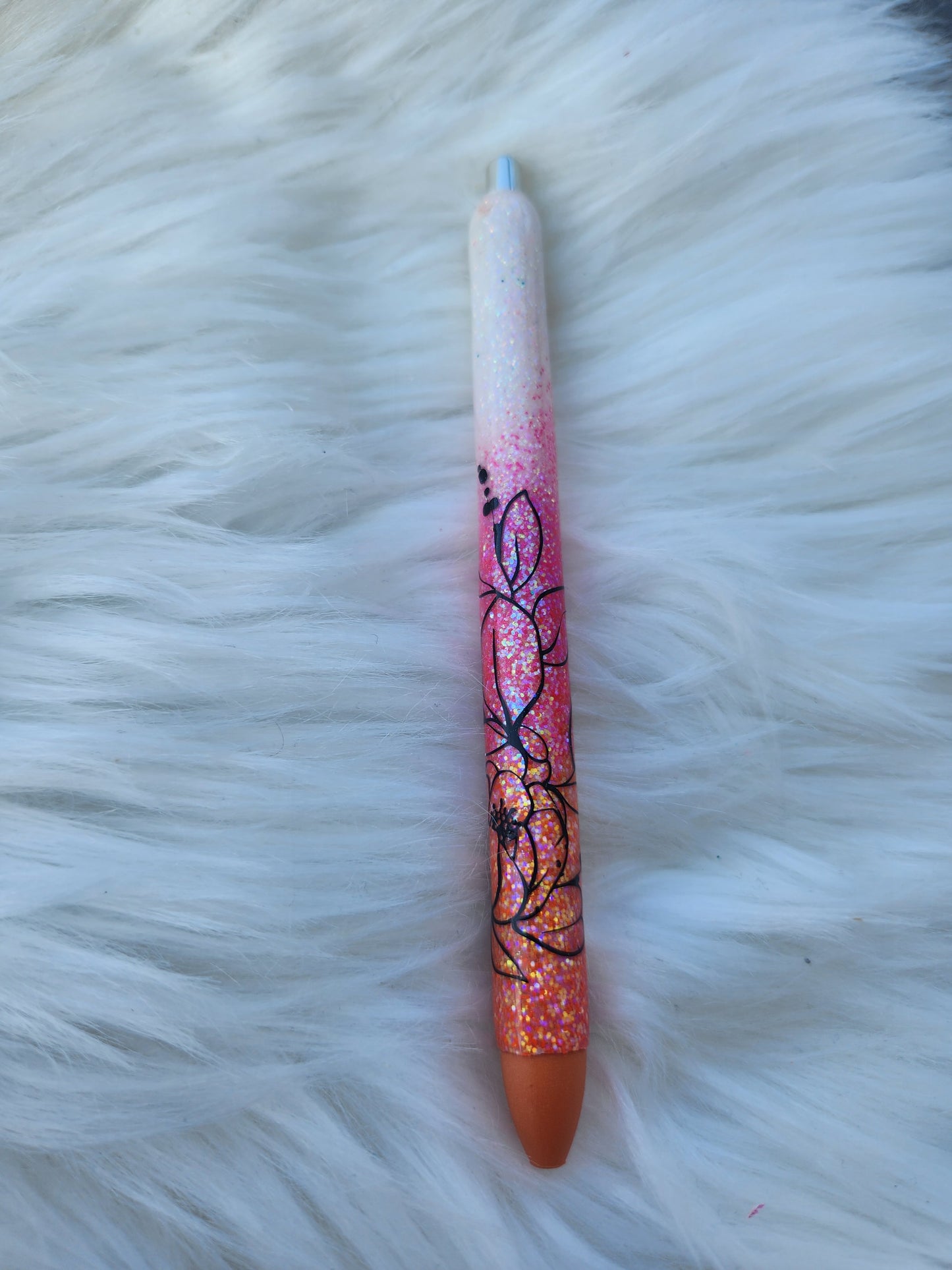 Floral Ombre Pen (Hot pink/Orange)