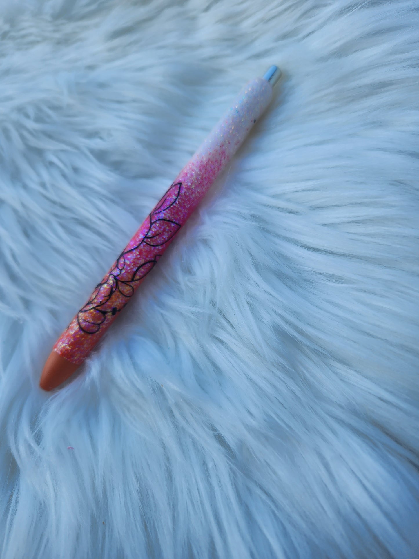 Floral Ombre Pen (Hot pink/Orange)