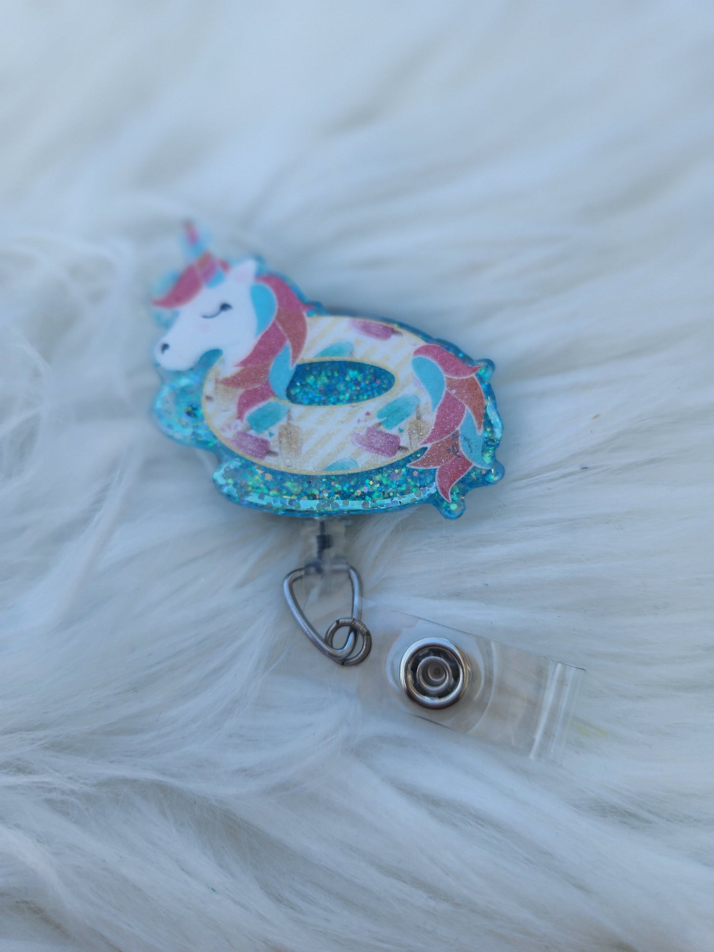 Unicorn Float Badge Reel (yellow float)