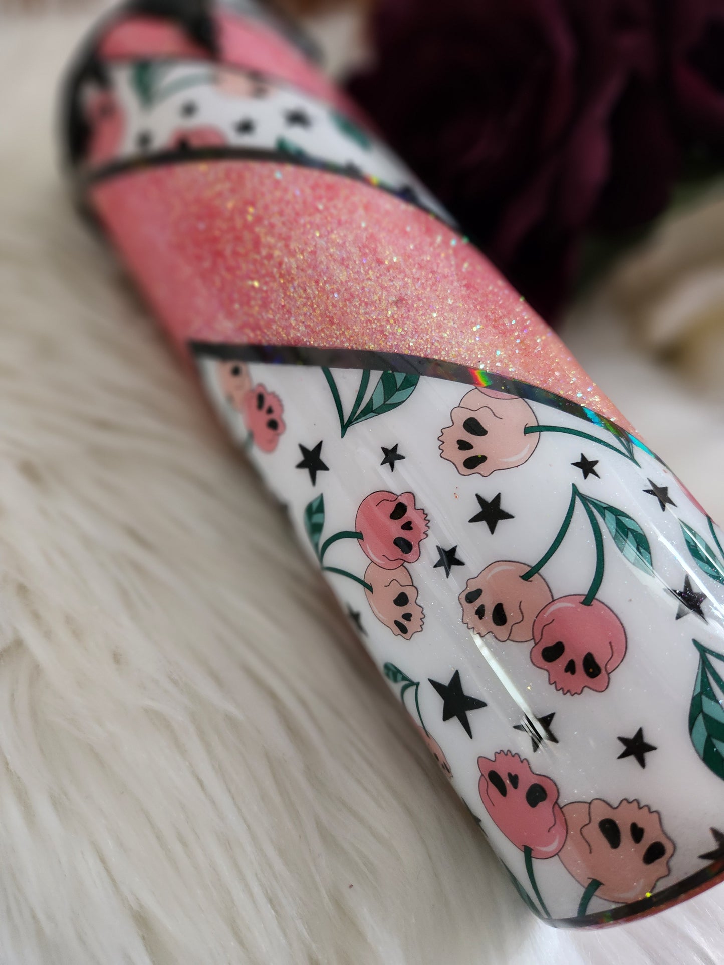 Cherry skulls tumbler