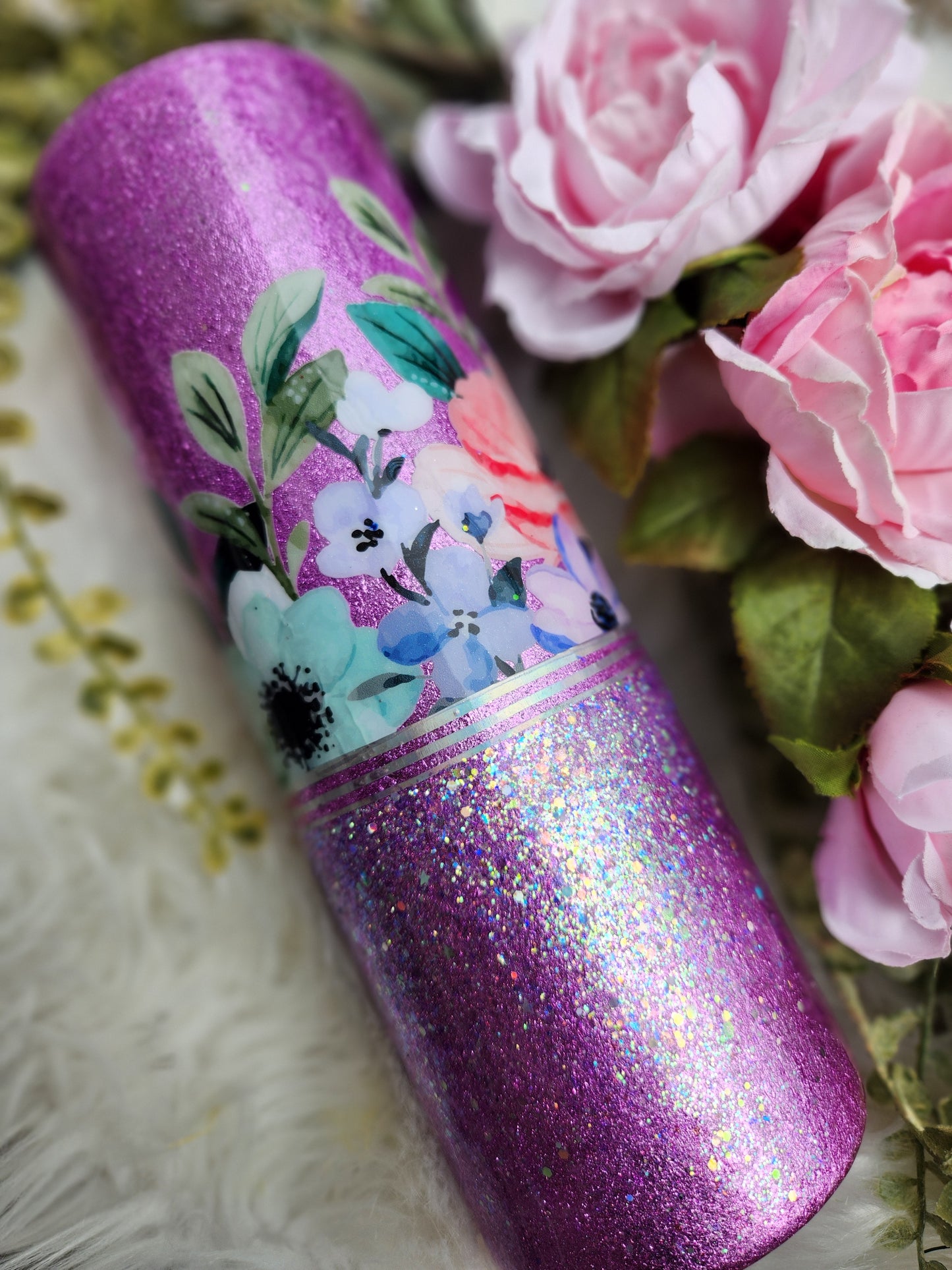 Purple Spring Floral Tumbler