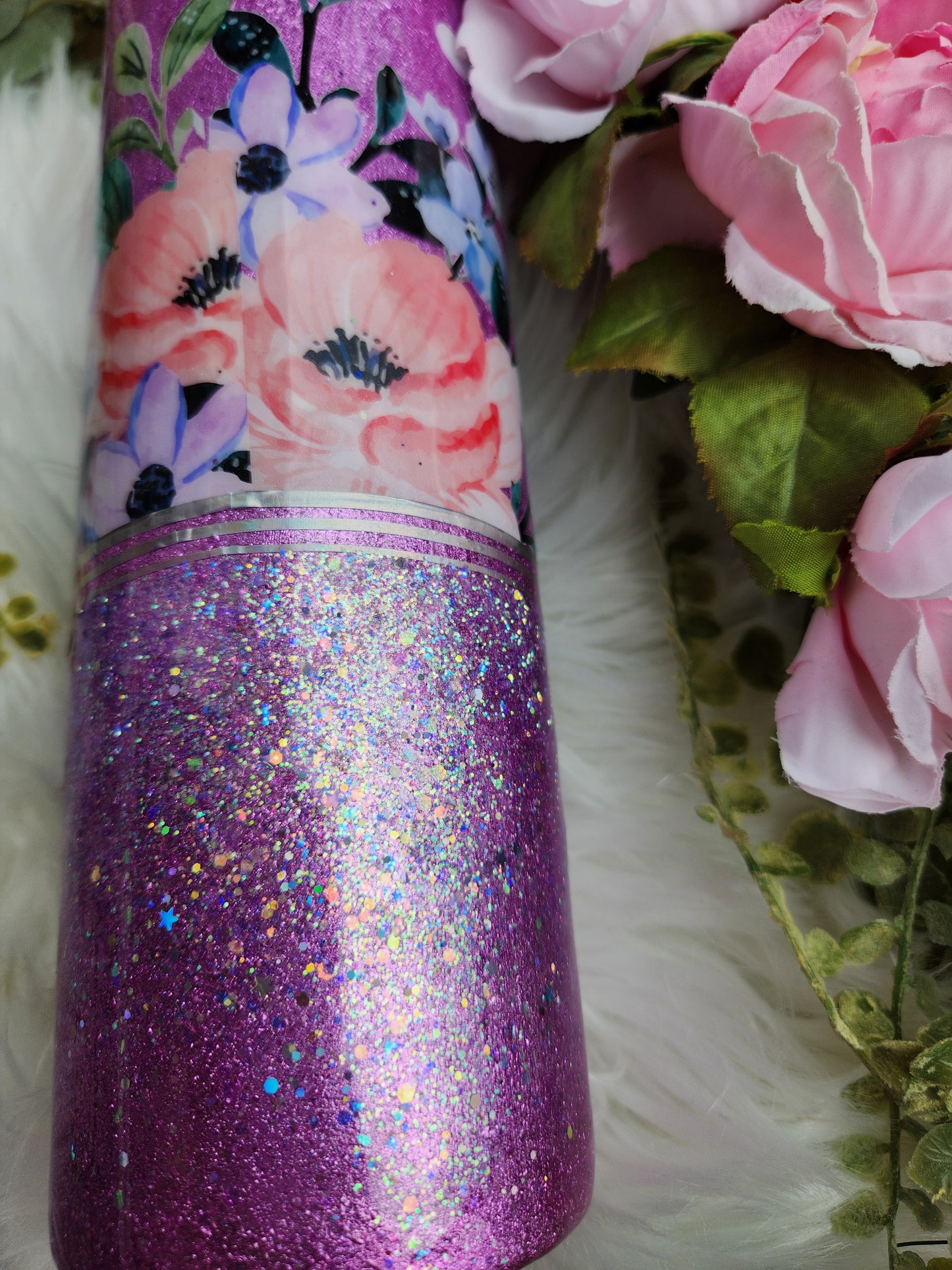 Purple Spring Floral Tumbler