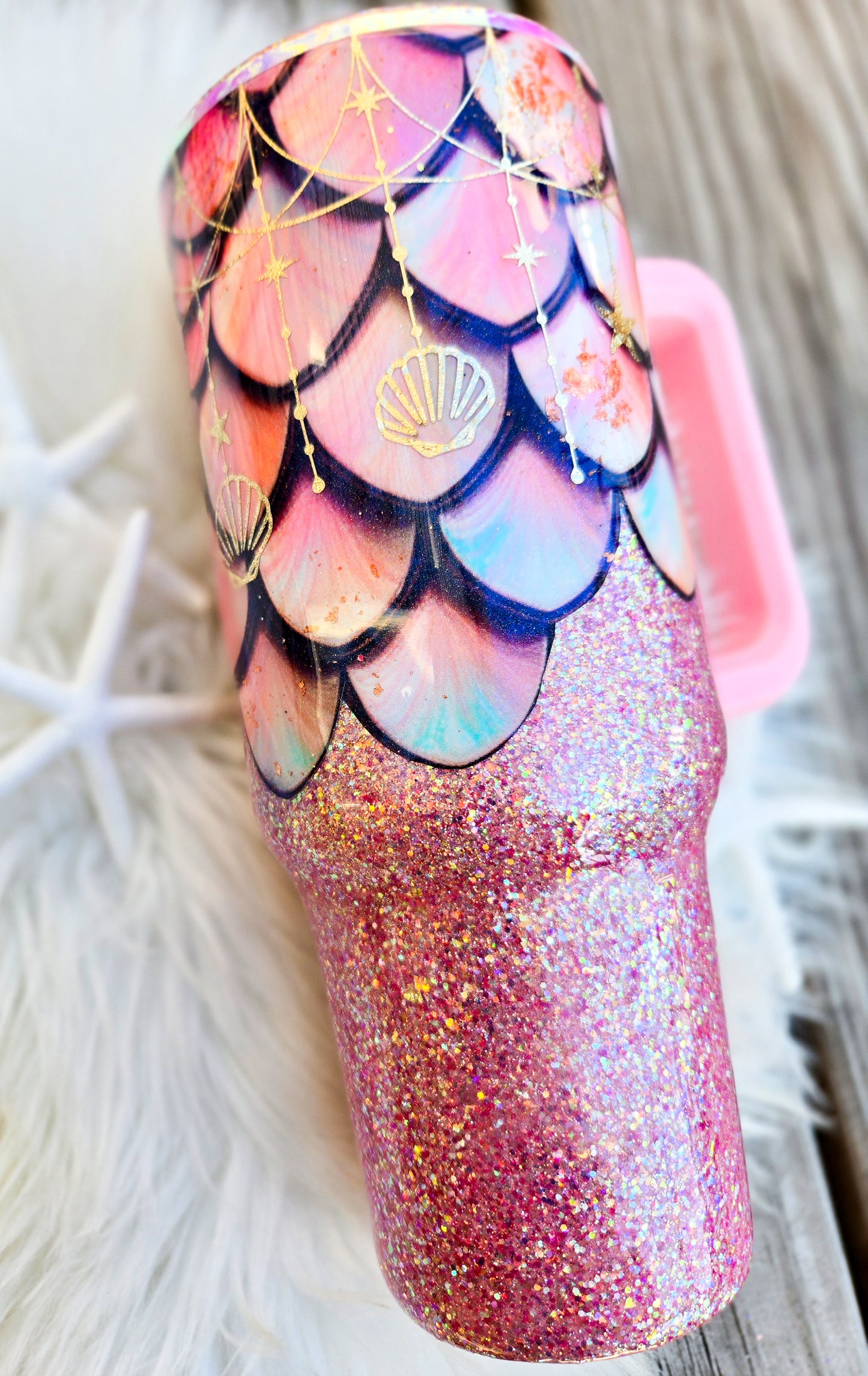 Rose Gold Mermaid 40oz Mug
