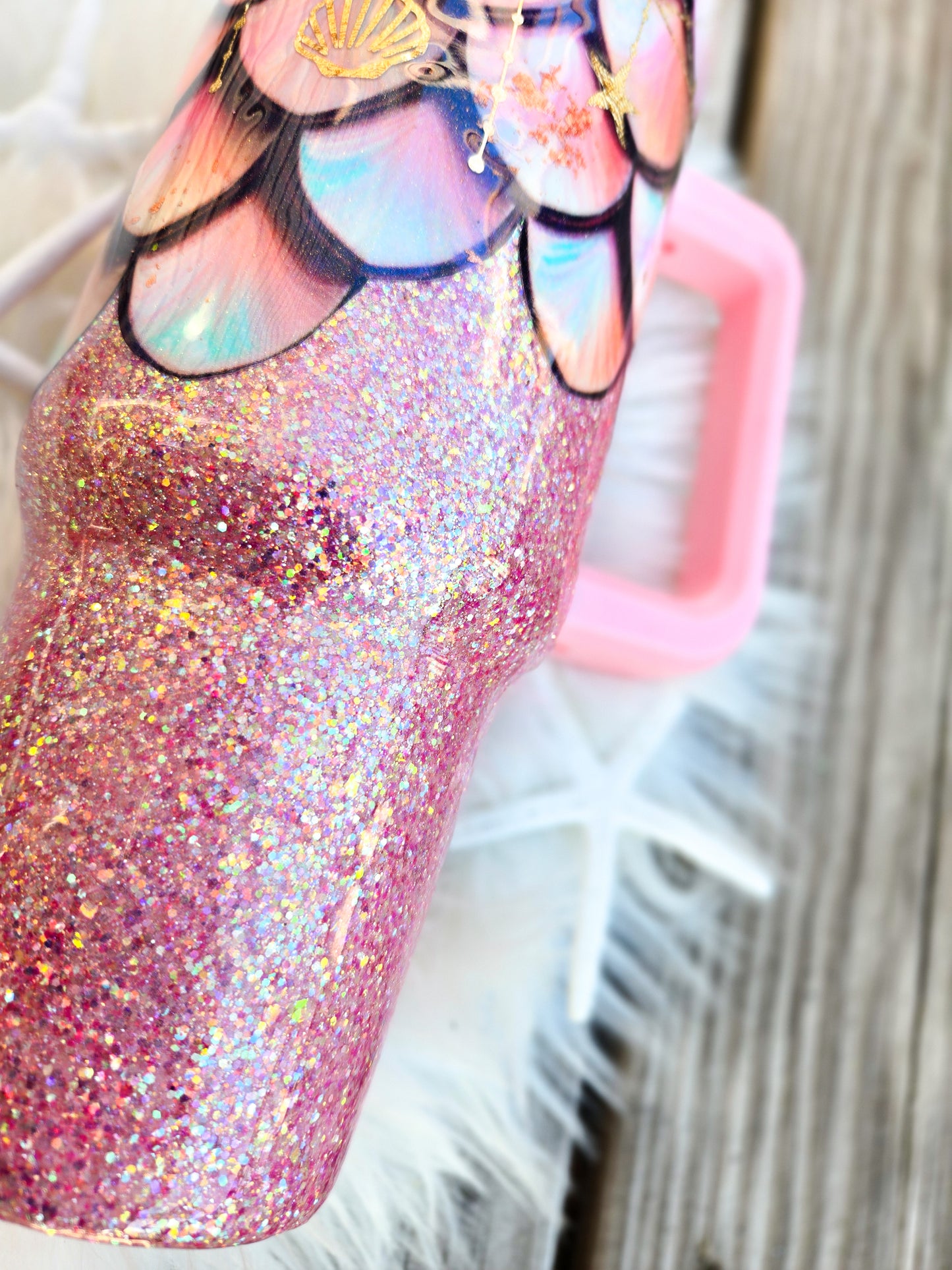 Rose Gold Mermaid 40oz Mug