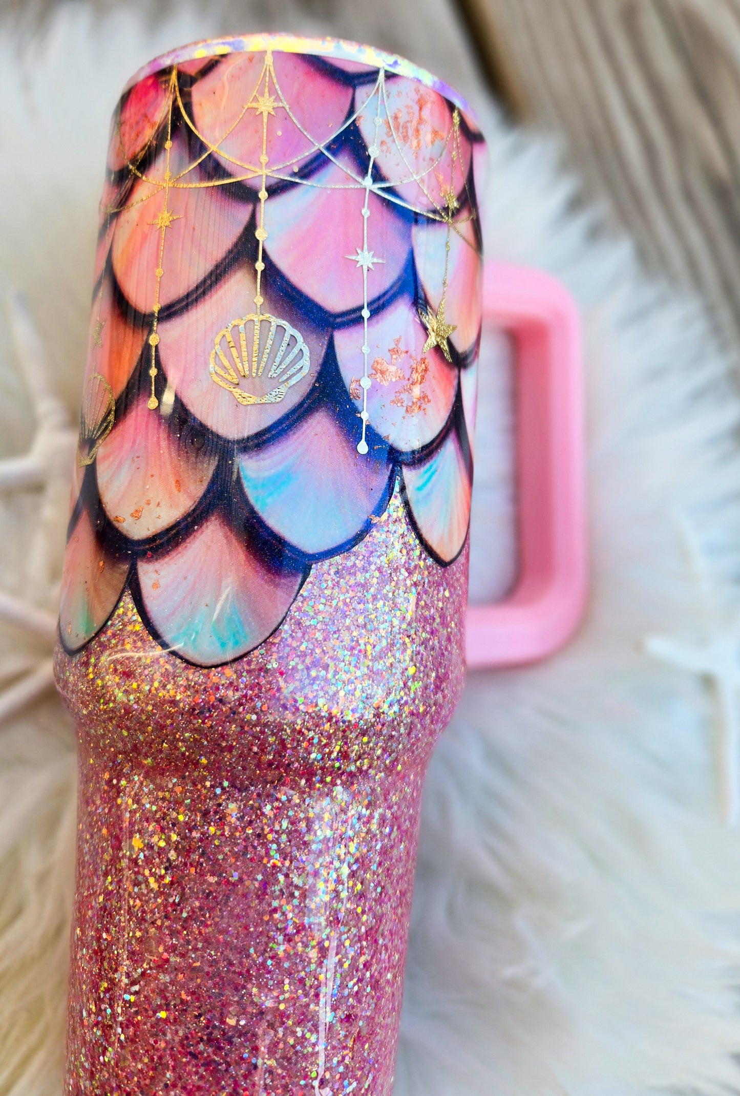Rose Gold Mermaid 40oz Mug