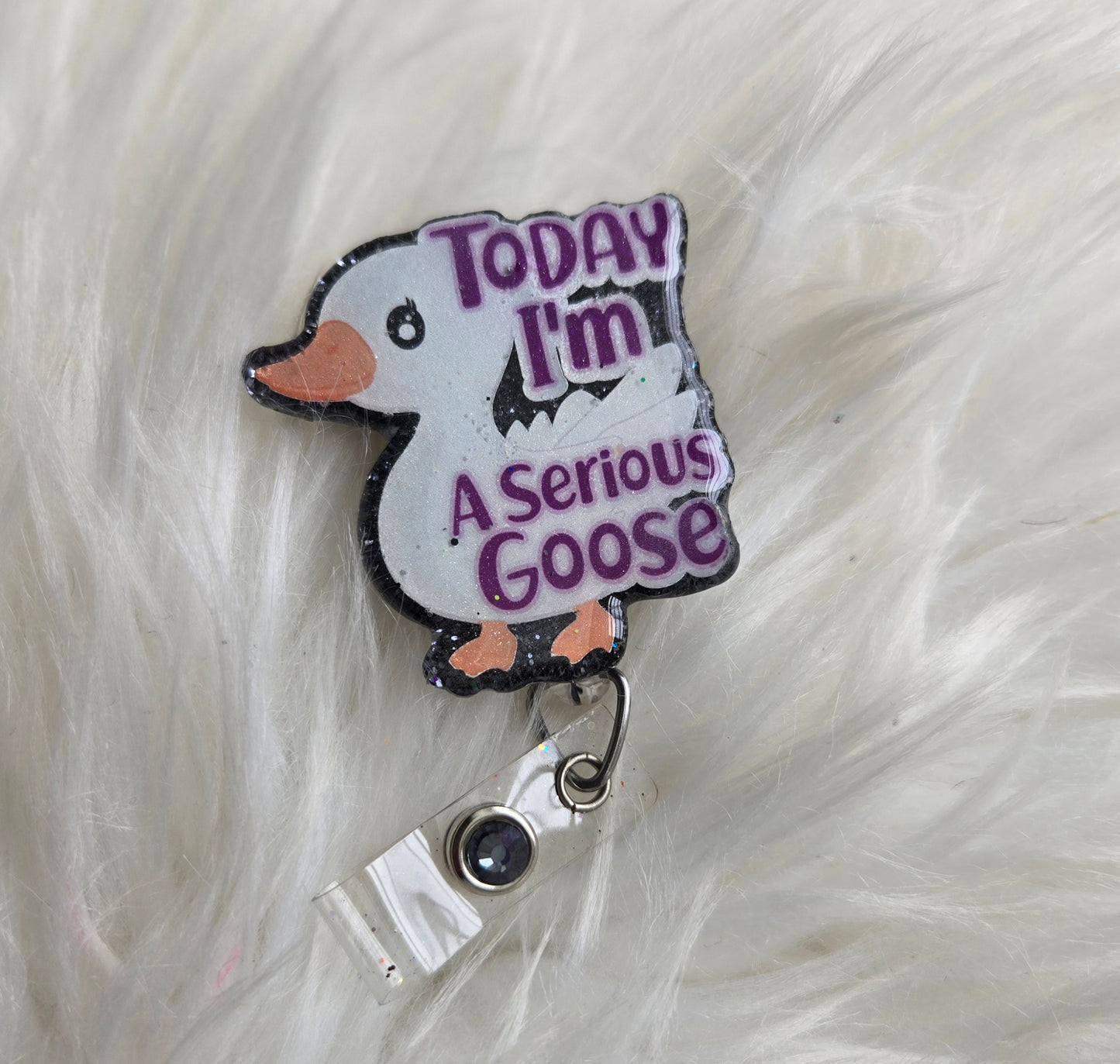 Serious Goose Badge Reel Topper