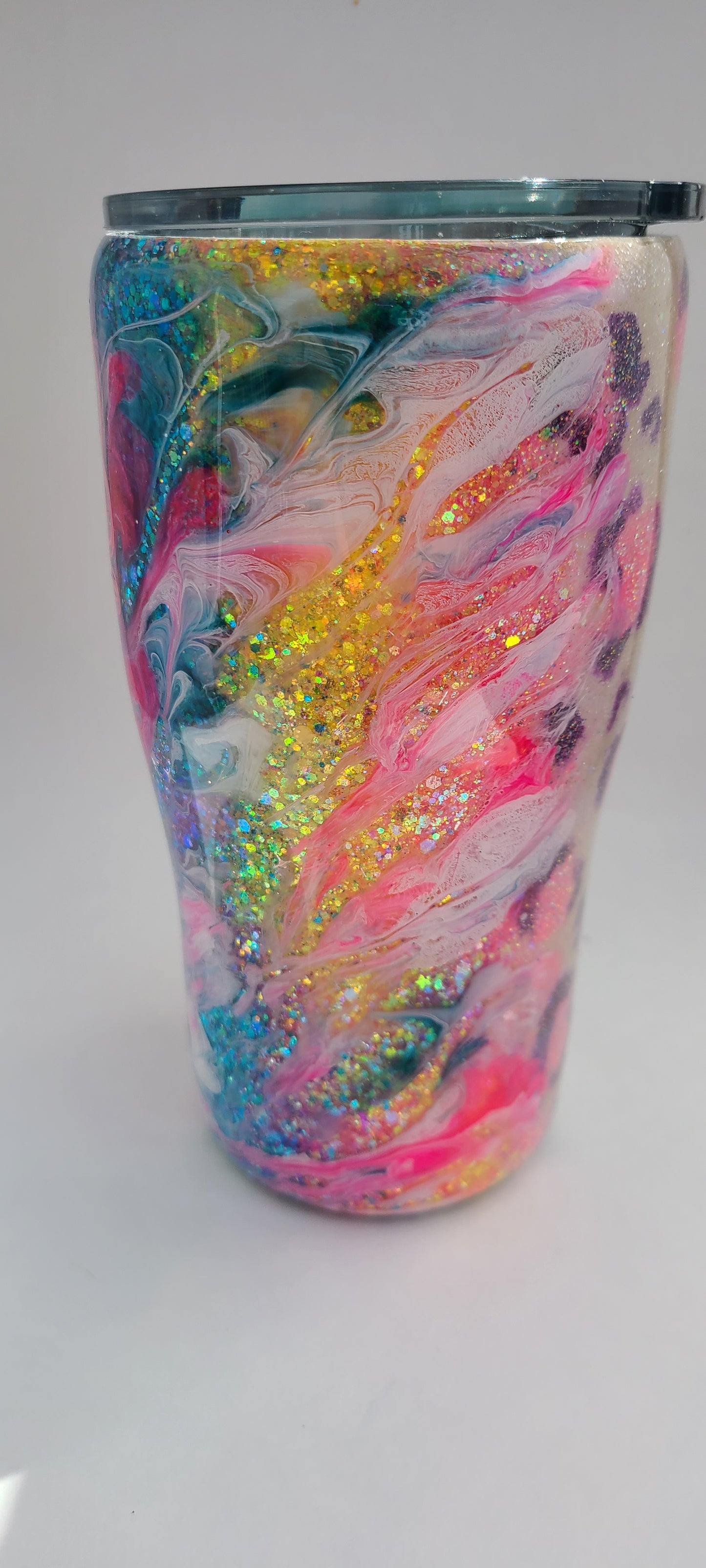 Neon Leopard Print Ink Swirl Tumbler