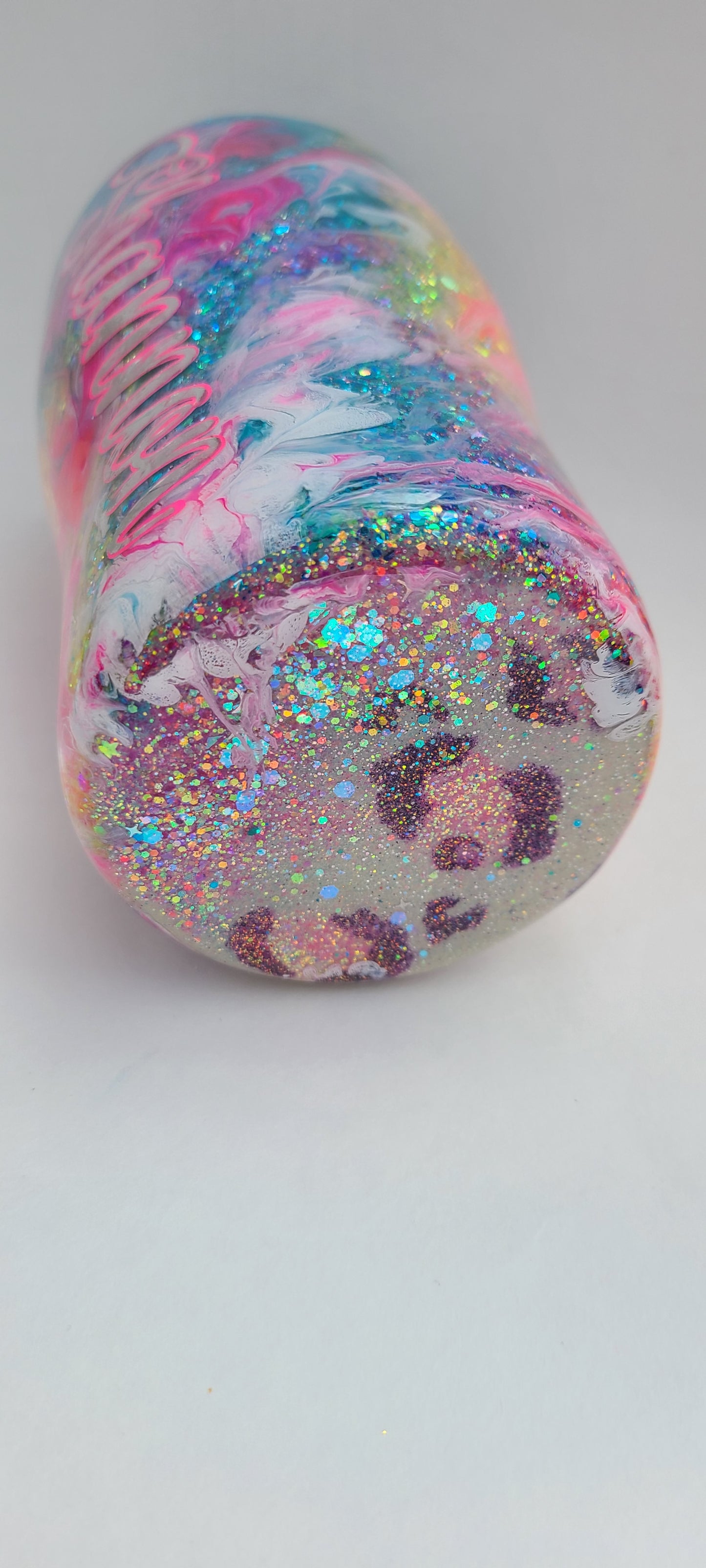 Neon Leopard Print Ink Swirl Tumbler