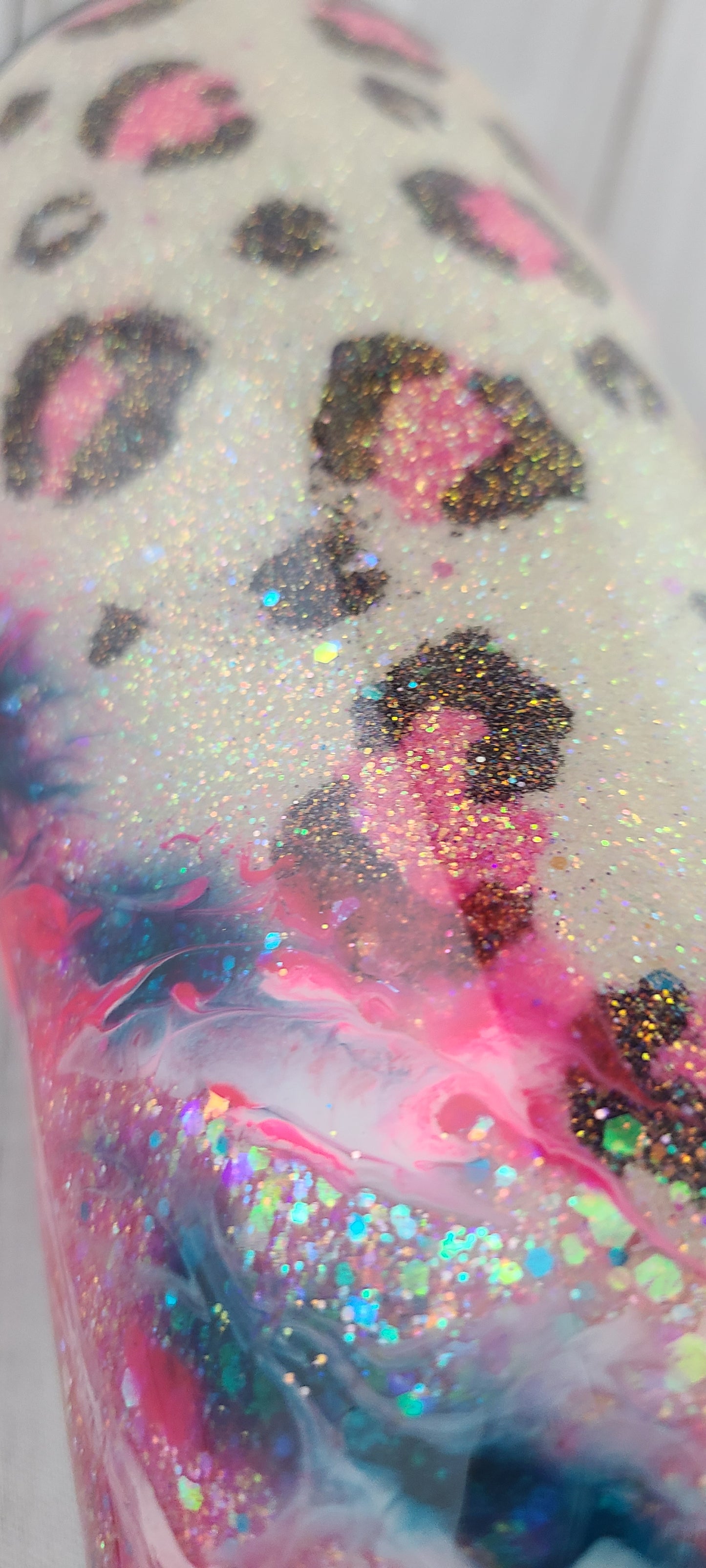 Neon Leopard Print Ink Swirl Tumbler