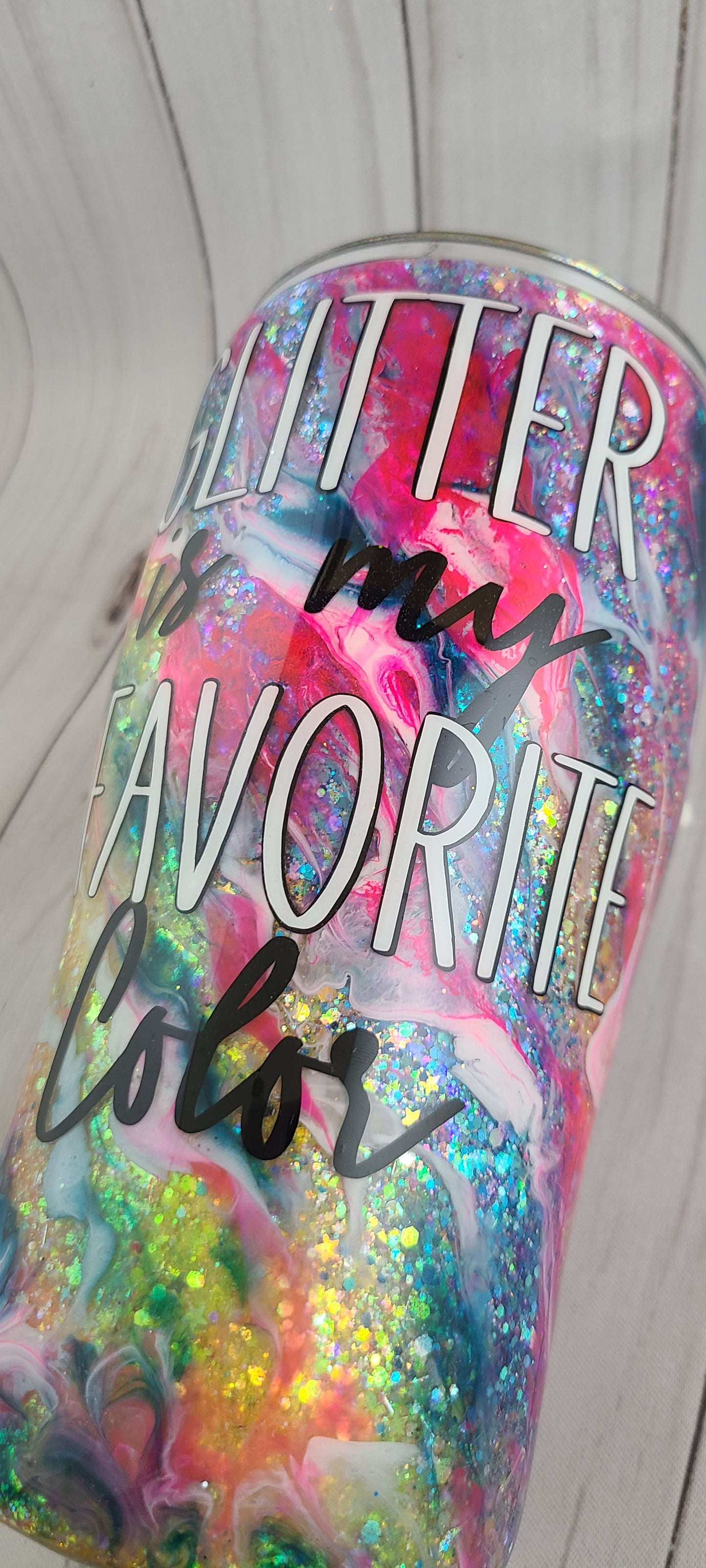 Neon Leopard Print Ink Swirl Tumbler