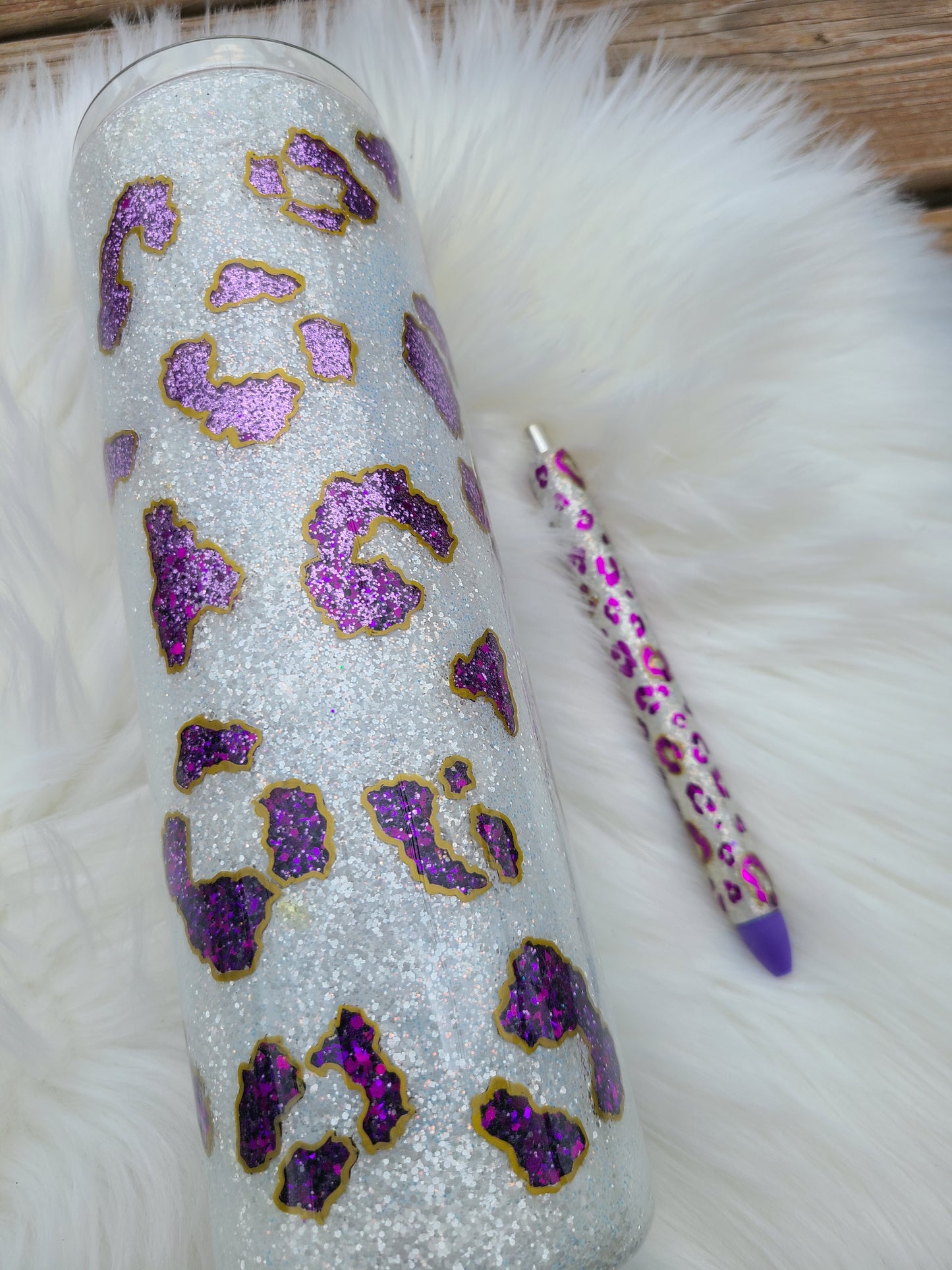 Peekaboo Glitter Ombre Leopard Tumbler