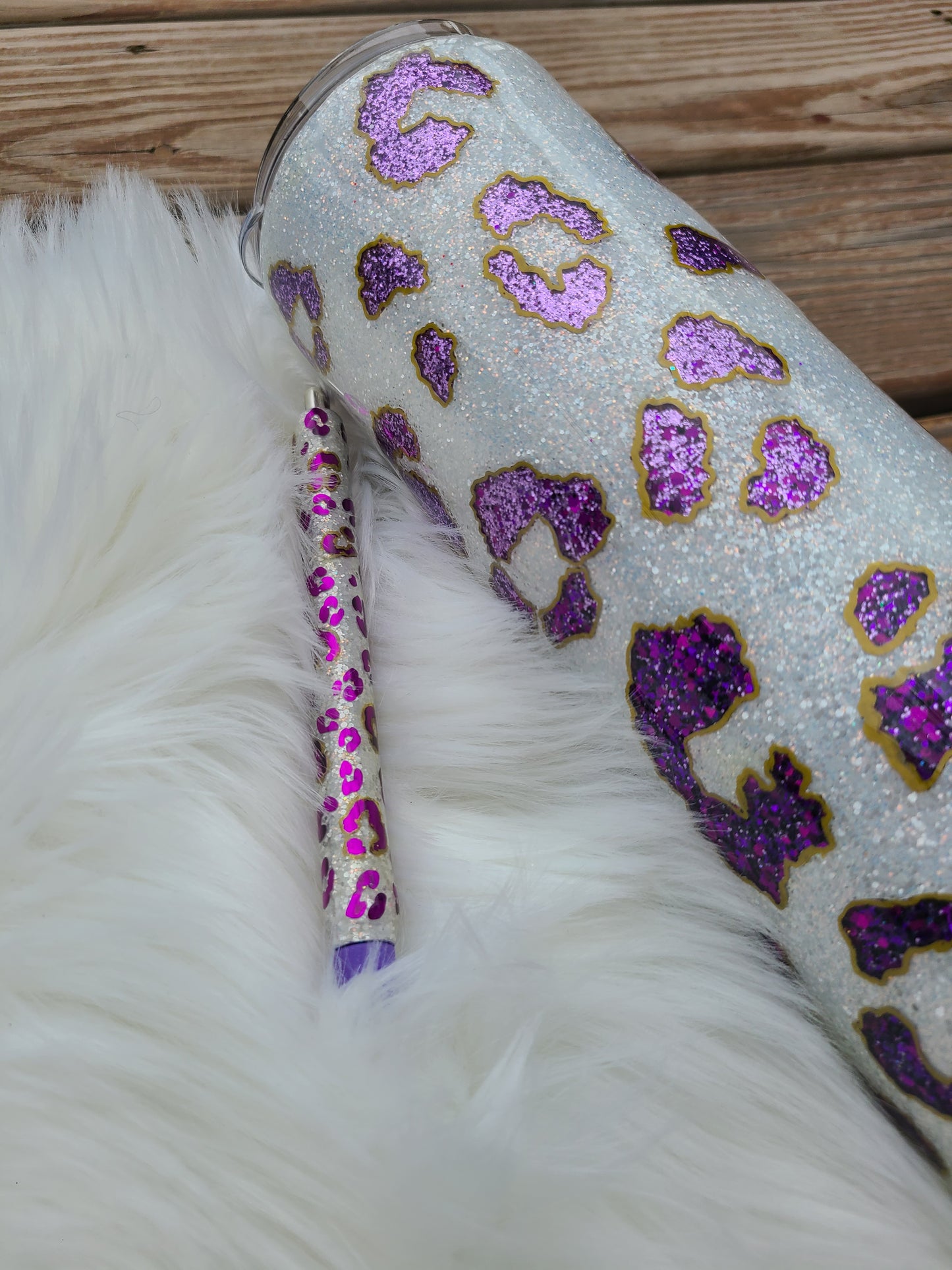 Peekaboo Glitter Ombre Leopard Tumbler