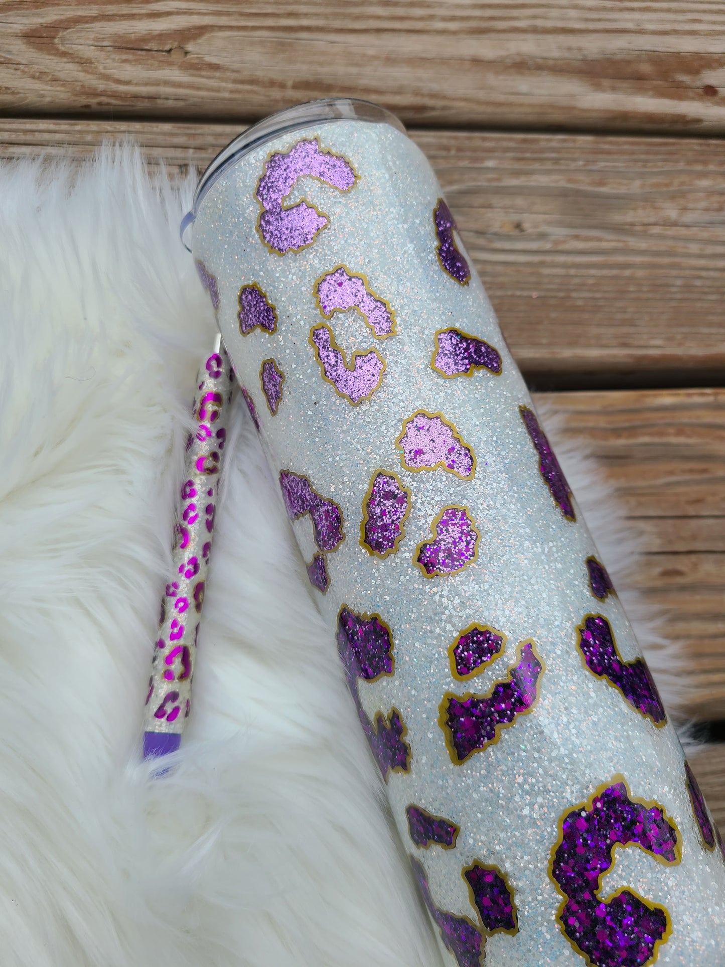 Peekaboo Glitter Ombre Leopard Tumbler