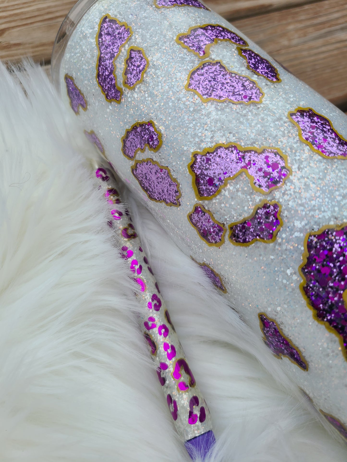 Peekaboo Glitter Ombre Leopard Tumbler