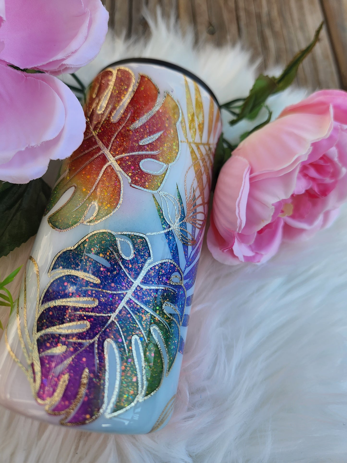 Rainbow Monsteras Tumbler