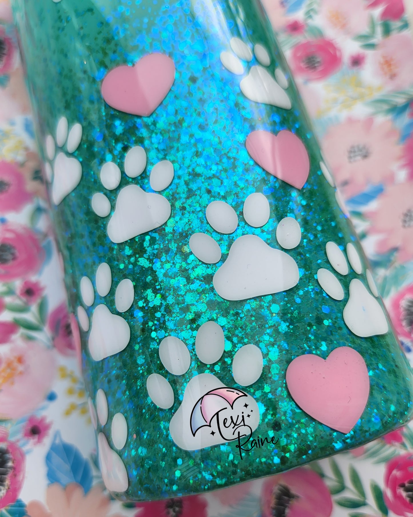 Paw Prints and Hearts Tumbler