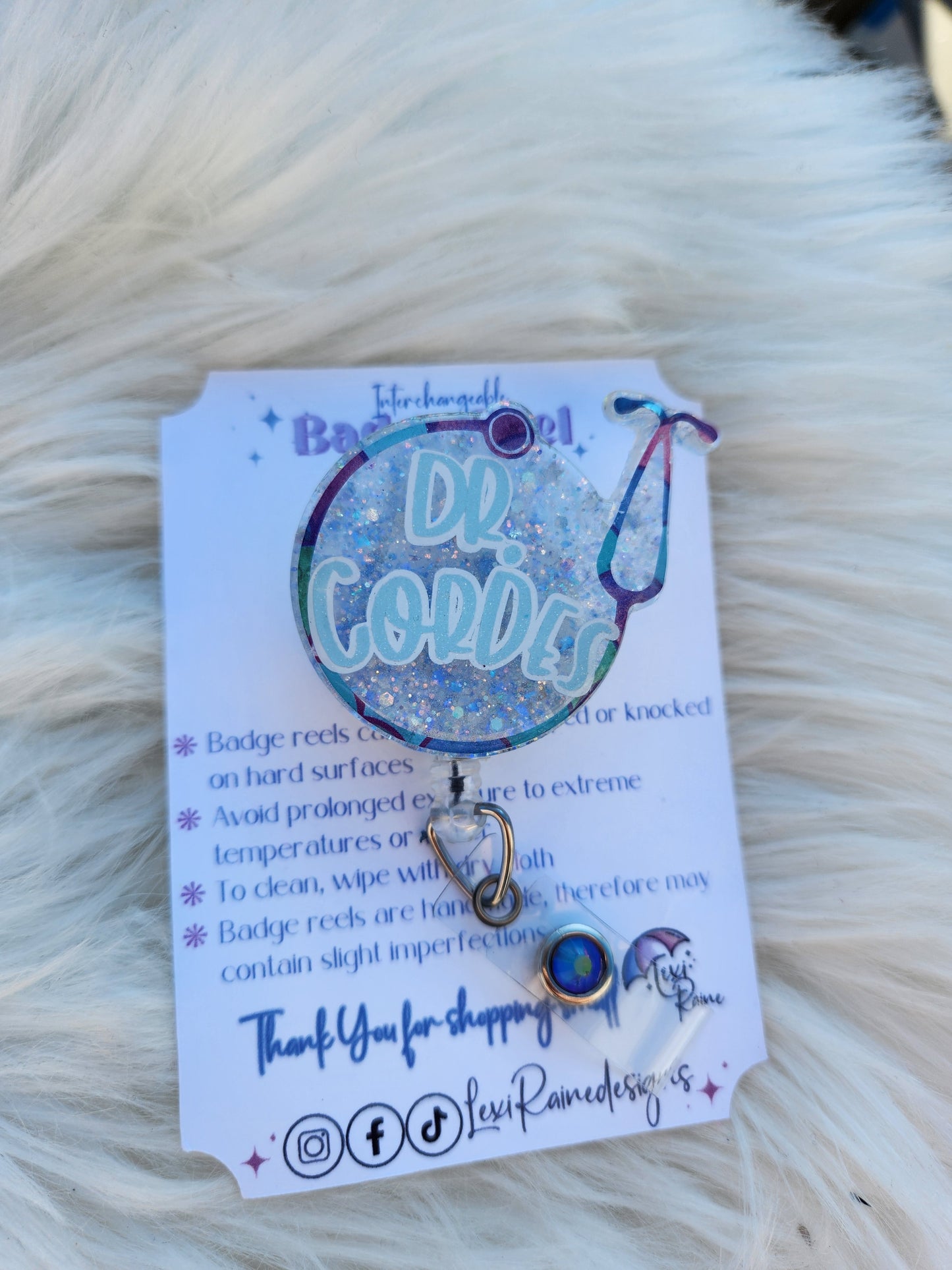 Stethoscope Circle Badge Reel