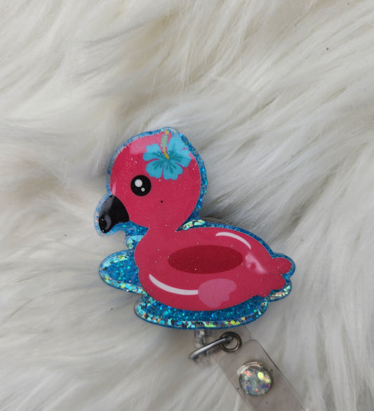 Flamingo Float Badge Reel