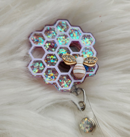 Honeycomb Badge Reel (pink)