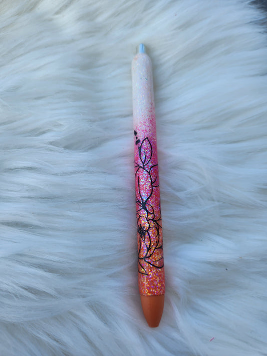 Floral Ombre Pen (Hot pink/Orange)