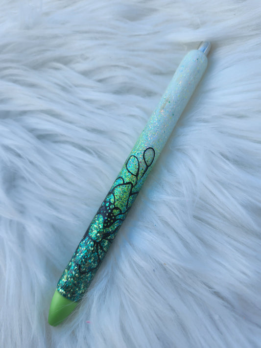 Floral Ombre Pen (Green)