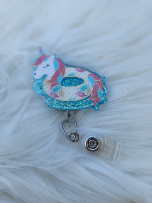 Unicorn Float Badge Reel (yellow float)