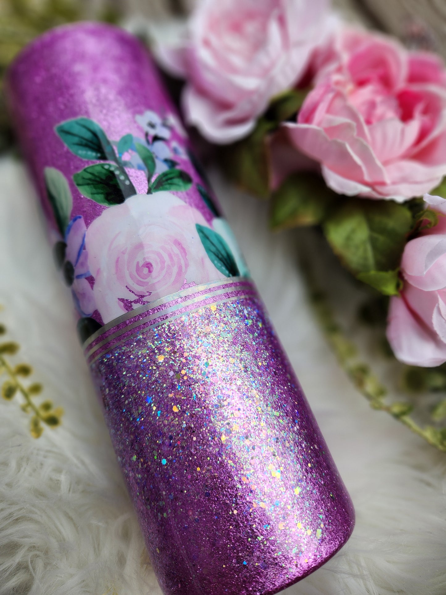 Purple Spring Floral Tumbler