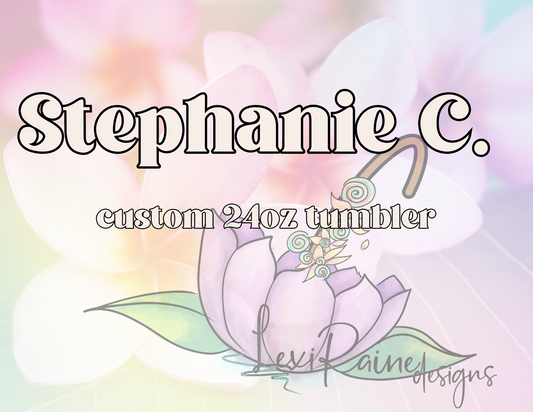 Stephanie C. - Custom 24oz Neon glitter and ink swirl tumbler