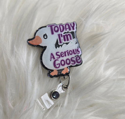 Serious Goose Badge Reel Topper