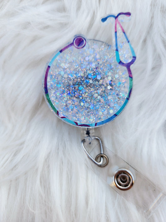 Stethoscope Circle Badge Reel